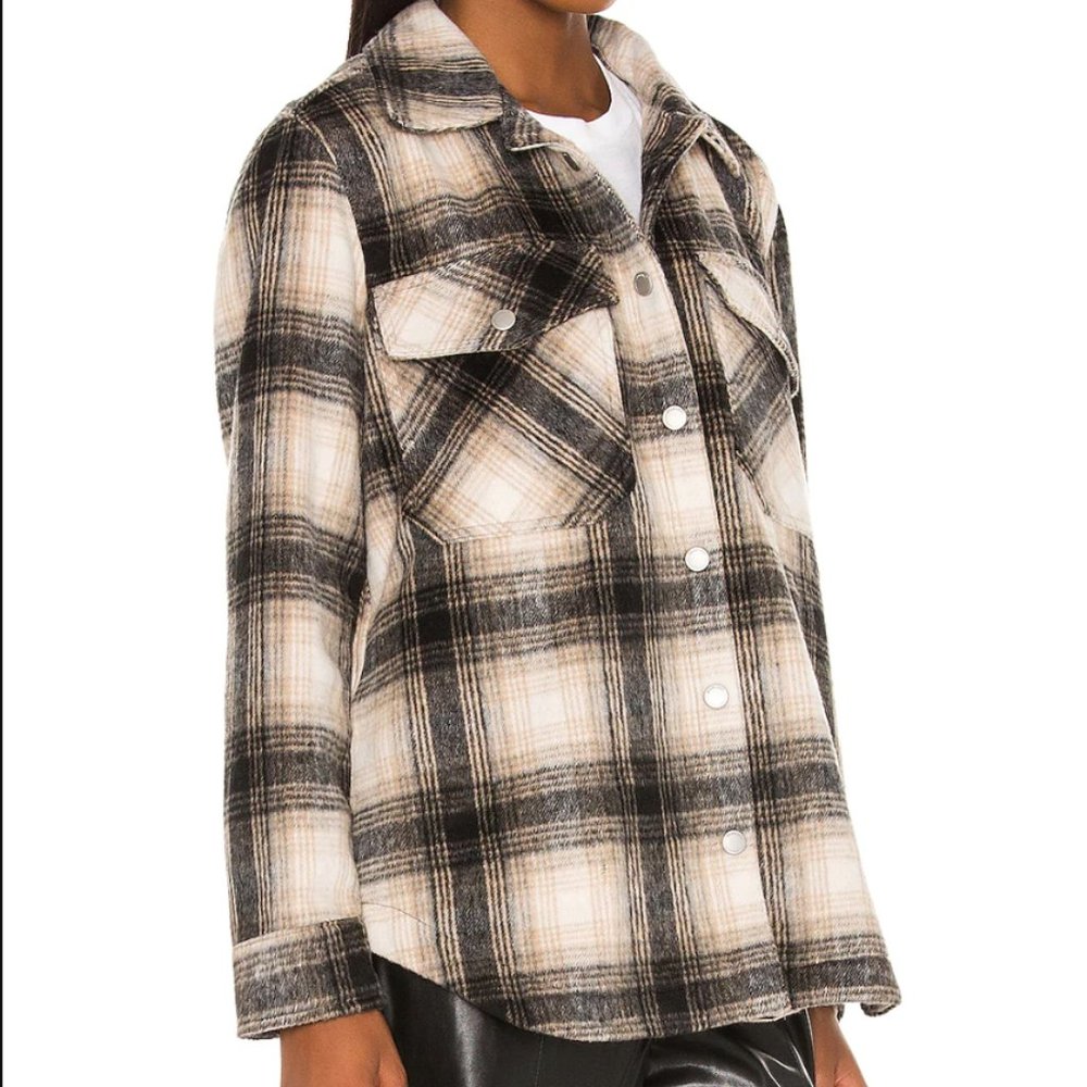 Plaid Shacket, Flannel Shirt Jacket / Coat